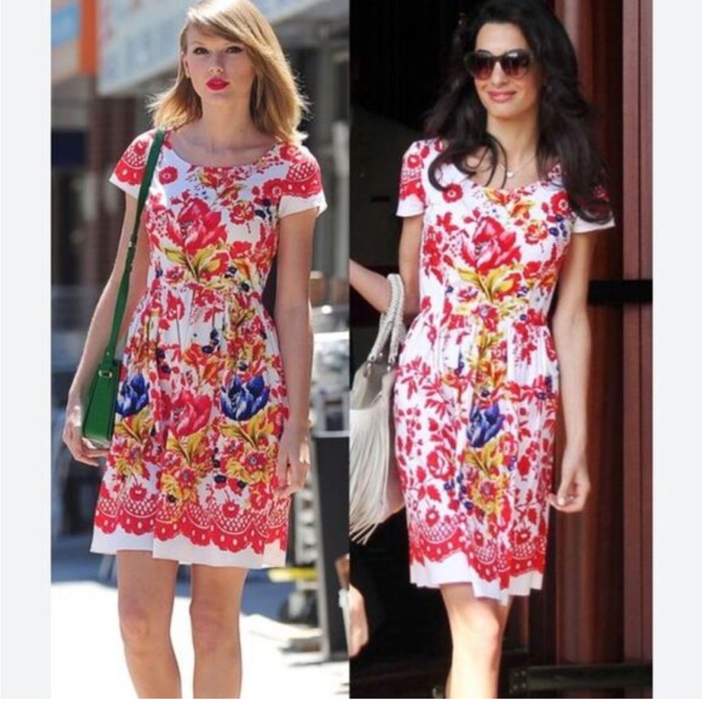 New Oscar de la renta floral cotton dress